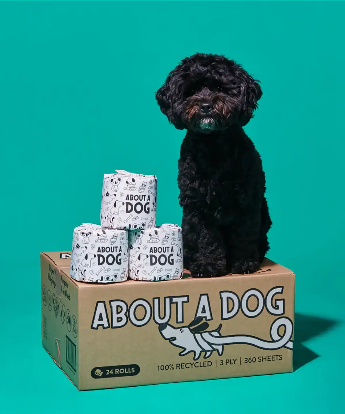 About a Dog Toilet Paper - 100% Premium Recycled - Donate Profits